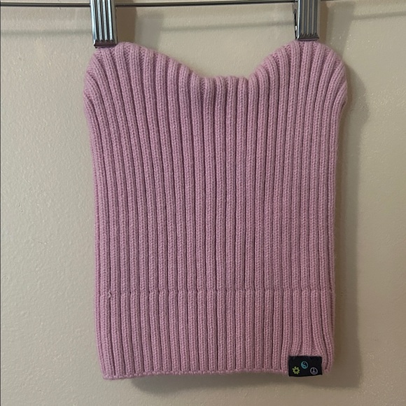 Pink Ribbed aLab Knit Beanie - Picture 2 of 3